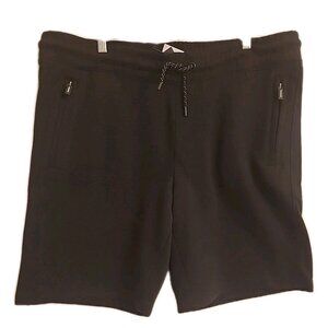 TAHARI size XL  Mens black cotton athletic casual Shorts zippered pockets zip